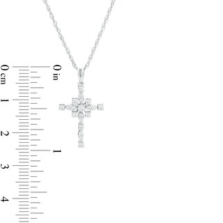 0.23 CT. T.W. Diamond Art Deco Cross Pendant in 10K Gold