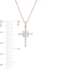 Thumbnail Image 2 of 0.23 CT. T.W. Diamond Art Deco Cross Pendant in 10K Rose Gold