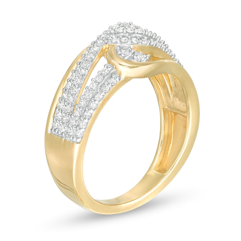 0.50 CT. T.W. Diamond Multi-Row Bypass Ring in 10K Gold|Peoples Jewellers