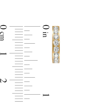 Cubic Zirconia Huggie Hoop Earrings in 10K Gold