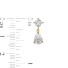 Thumbnail Image 2 of Pear-Shaped Cubic Zirconia Tilted Square Drop Earrings in 10K Gold