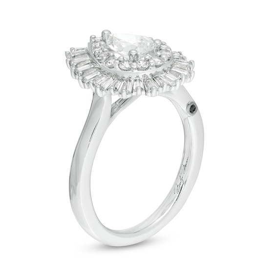 Marilyn Monroe™ Collection 1.45 CT. T.W. Pear-Shaped Diamond Frame Engagement Ring in 14K White Gold