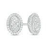 0.085 CT. T.W. Composite Diamond Oval Frame Stud Earrings in Sterling Silver