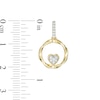 Thumbnail Image 1 of 0.145 CT. T.W. Composite Diamond Heart in Twisted Circle Drop Earrings in 10K Gold