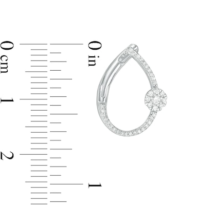 0.23 CT. T.W. Diamond Teardrop-Shaped Hoop Earrings in Sterling Silver