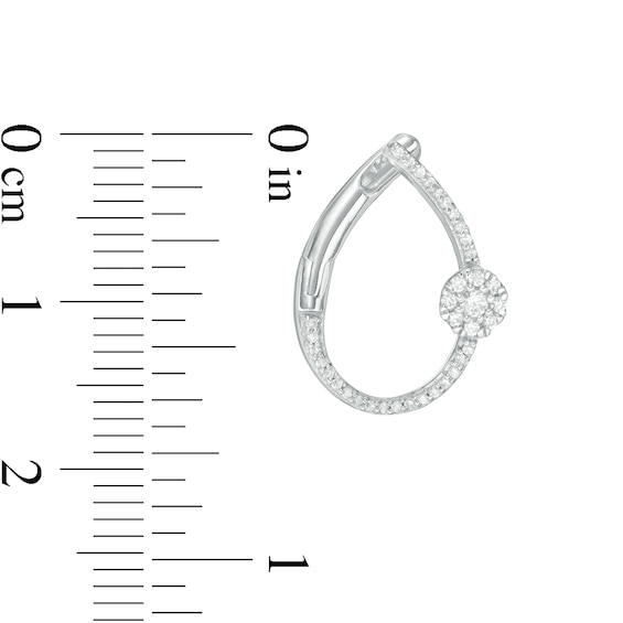 0.23 CT. T.W. Diamond Teardrop-Shaped Hoop Earrings in Sterling Silver