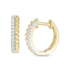 Thumbnail Image 0 of 0.145 CT. T.W. Diamond Double Row Beaded Hoop Earrings in 10K Gold