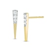 Thumbnail Image 0 of 0.115 CT. T.W. Diamond Elongated Triangle Drop Earrings in 10K Gold