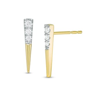 0.115 CT. T.W. Diamond Elongated Triangle Drop Earrings in 10K Gold