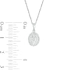 Thumbnail Image 1 of 0.085 CT. T.W. Composite Diamond Oval Frame Pendant in Sterling Silver