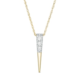 0.085 CT. T.W. Diamond Elongated Triangle Pendant in 10K Gold