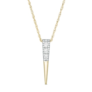 0.085 CT. T.W. Diamond Elongated Triangle Pendant in 10K Gold