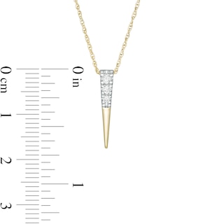 0.085 CT. T.W. Diamond Elongated Triangle Pendant in 10K Gold