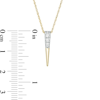 0.085 CT. T.W. Diamond Elongated Triangle Pendant in 10K Gold