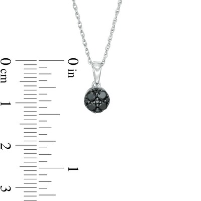 0.23 CT. T.W. Enhanced Black Composite Diamond Circle Pendant in 10K White Gold