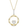 Thumbnail Image 0 of 0.115 CT. T.W. Composite Diamond Heart-Shaped Twist Circle Pendant in 10K Gold