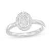Thumbnail Image 0 of 0.086 CT. T.W. Composite Diamond Oval Frame Promise Ring in Sterling Silver