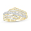 Thumbnail Image 0 of 0.23 CT. T.W. Diamond Wave Ring in 10K Gold