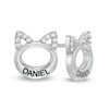 Thumbnail Image 0 of 1/15 CT. T.W. Diamond Engravable Cat Stud Earrings in Sterling Silver (1 Line)