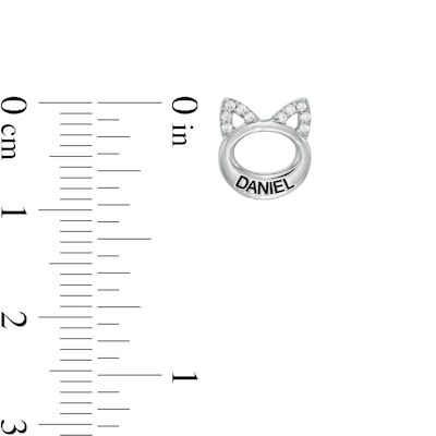 1/15 CT. T.W. Diamond Engravable Cat Stud Earrings in Sterling Silver (1 Line)