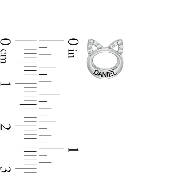 1/15 CT. T.W. Diamond Engravable Cat Stud Earrings in Sterling Silver (1 Line)