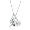 Thumbnail Image 0 of 1/15 CT. T.W. Diamond Engravable Cut-Out Paw Print Heart and Angel Wing Charm Pendant in Sterling Silver (1 Line)