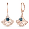 Thumbnail Image 0 of Le Vian® Deep Sea Blue Topaz™ and Crème Brûlée Diamonds™ 0.90 CT. T.W. Diamond Fan Drop Earrings in 14K Strawberry Gold™