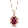 Le Vian® Oval Raspberry Rhodolite™ and Crème Brûlée Diamonds™ 0.10 CT. T.W. Diamond Pendant in 14K Strawberry Gold™