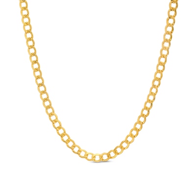 3.4mm Diamond-Cut Curb Chain Necklace in Hollow 14K Gold