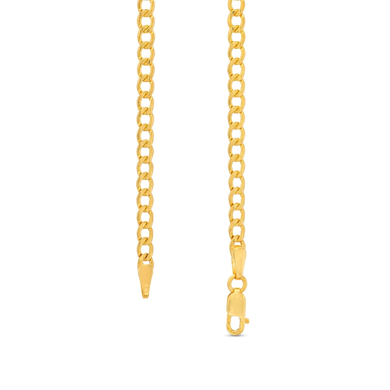 3.4mm Diamond-Cut Curb Chain Necklace in Hollow 14K Gold - 24"