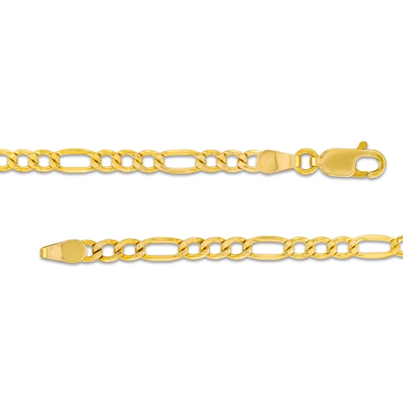 3.4mm Diamond-Cut Figaro Chain Necklace in Hollow 10K Gold