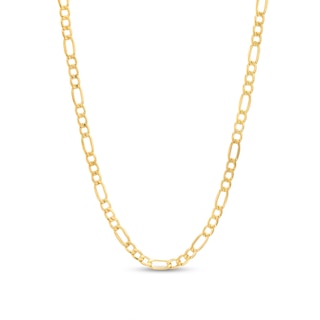 3.3mm Diamond-Cut Figaro Chain Necklace in Hollow 10K Gold - 22"