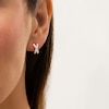 Thumbnail Image 1 of "X" Link Stud Earrings in 10K Two-Tone Gold