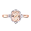 Thumbnail Image 3 of Oval Morganite and 0.13 CT. T.W. Diamond Frame Vintage-Style Ring in 10K Rose Gold