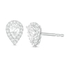 CT. T.W. Certified Pear-Shaped Diamond Frame Stud Earrings in 14K White Gold (I/SI2