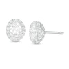 Thumbnail Image 0 of 1.45 CT. T.W. Certified Oval Diamond Frame Stud Earrings in 14K White Gold (I/SI2)