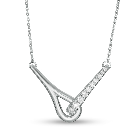 Love + Be Loved CT. T.W. Diamond Loop Necklace in 10K White Gold