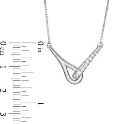 Love + Be Loved CT. T.W. Diamond Loop Necklace in 10K White Gold