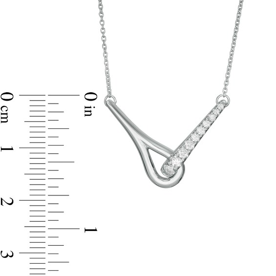 Love + Be Loved CT. T.W. Diamond Loop Necklace in 10K White Gold