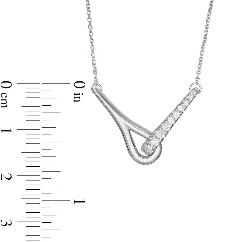 Love + Be Loved 0.25 CT. T.W. Diamond Loop Necklace in 10K White Gold|Peoples Jewellers