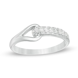 Love + Be Loved 0.25 CT. T.W. Diamond Loop Ring in 10K White Gold