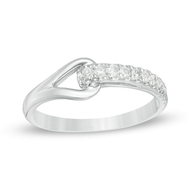 Main Image 1 of Love + Be Loved 0.25 CT. T.W. Diamond Loop Ring in 10K White Gold