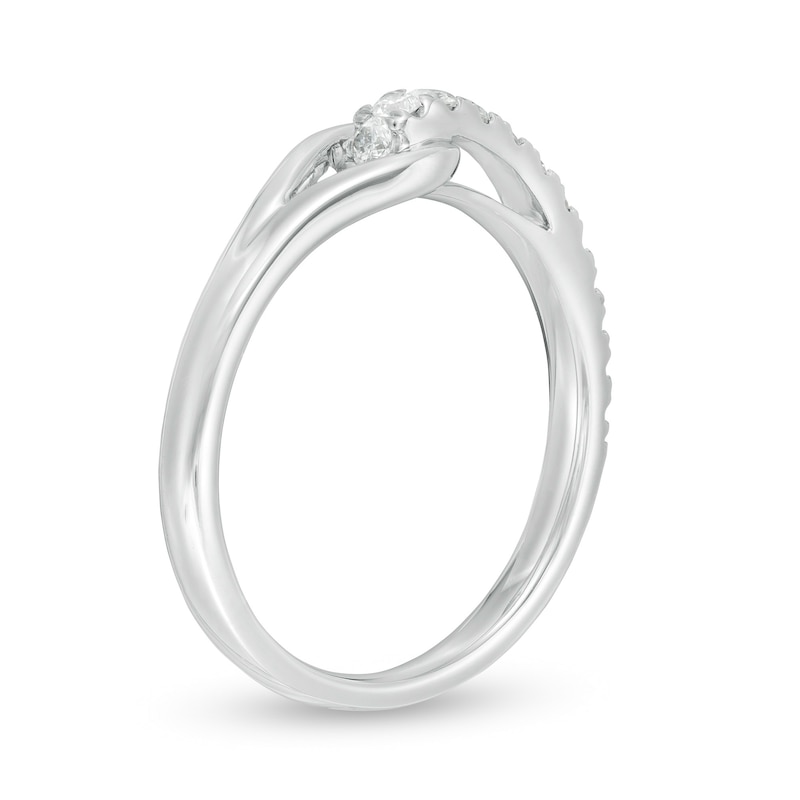 Main Image 3 of Love + Be Loved 0.25 CT. T.W. Diamond Loop Ring in 10K White Gold