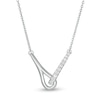 Thumbnail Image 1 of Love + Be Loved 0.10 CT. T.W. Diamond Loop Necklace in 10K White Gold