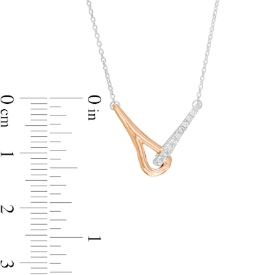 Love + Be Loved 0.10 CT. T.W. Diamond Loop Necklace in 10K Two-Tone Gold