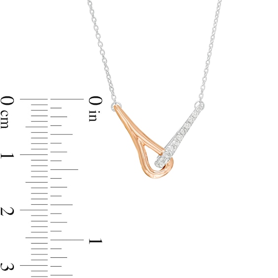 Love + Be Loved 0.10 CT. T.W. Diamond Loop Necklace in 10K Two-Tone Gold