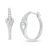 Thumbnail Image 0 of Love + Be Loved 0.16 CT. T.W. Journey Diamond Loop Hoop Earrings in Sterling Silver