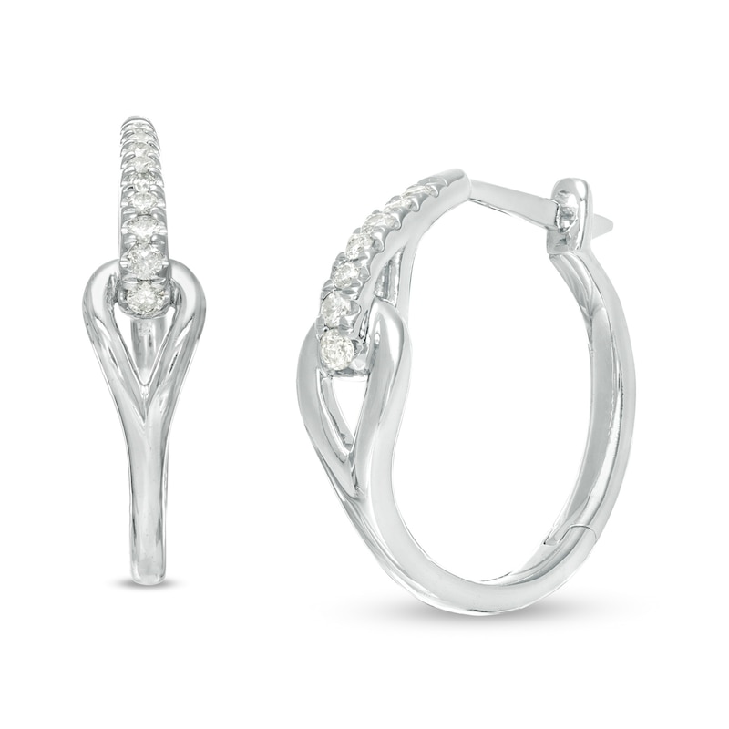 Love + Be Loved 0.16 CT. T.W. Journey Diamond Loop Hoop Earrings in Sterling Silver|Peoples Jewellers