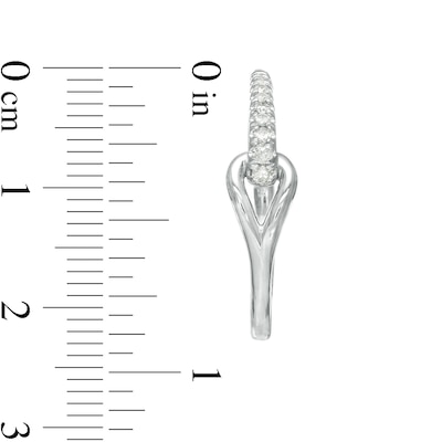 Love + Be Loved 0.16 CT. T.W. Journey Diamond Loop Hoop Earrings in Sterling Silver
