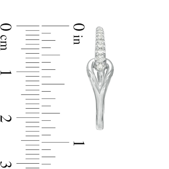 Love + Be Loved 0.16 CT. T.W. Journey Diamond Loop Hoop Earrings in Sterling Silver